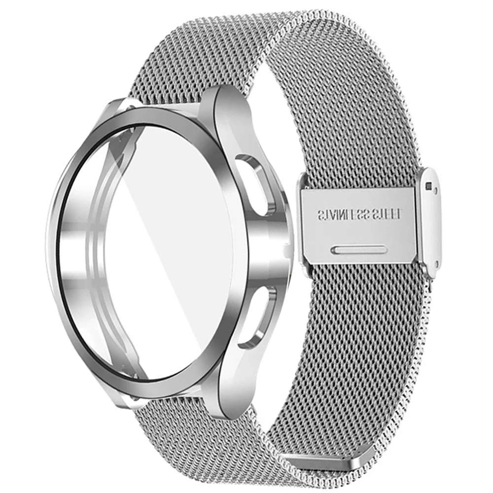 Protector Case+Band For Samsung Galaxy Watch 5pro 45mm 7 6 5 4 44mm 40mm Strap Steel Mesh band Watch 6 4 Classic 43mm 47mm 46mm