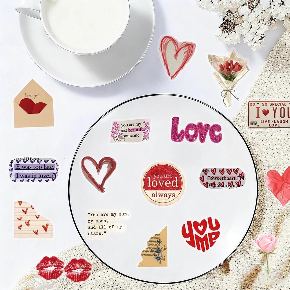 10/30/50 قطعة عيد الحب عاشق رومانسية اعتراف عبارة ملصقات الجمالية DIY بها بنفسك القرطاسية الهاتف المحمول لطيف الحيوانات الأليفة ملصق لعبة