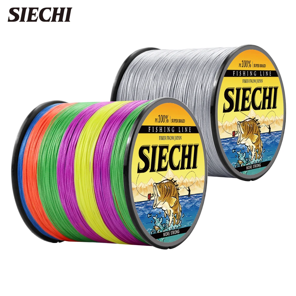 SIE 9 Colors 300m/500m/1000m PE Braided X4 Strand Fishing Line 10LB-82LB Super Strong PE Fishing Line for Saltwater Freshwater