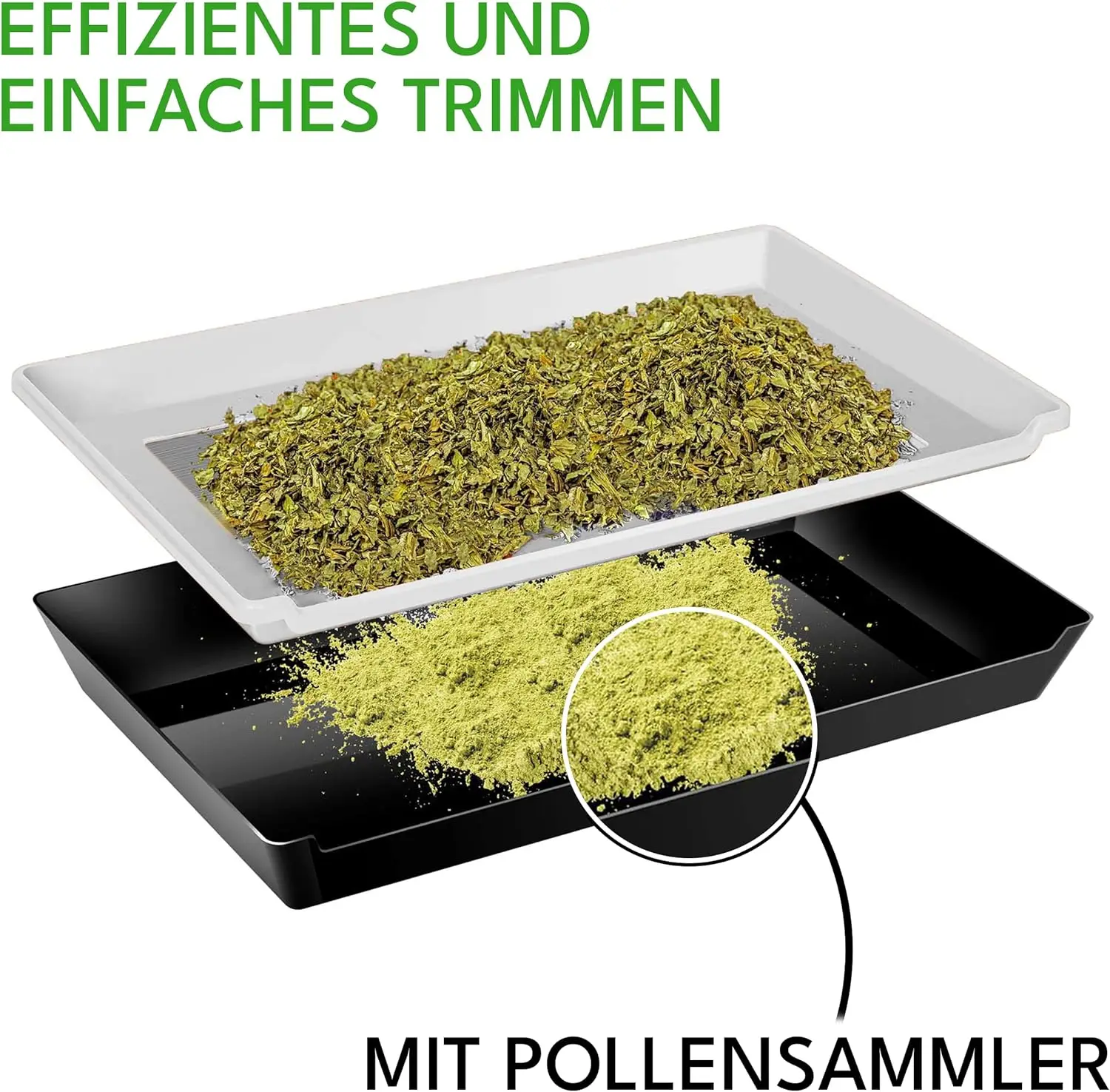 Trim Tray Kit with Trimming Tray 12" x 20", 150 Micron Pollen Screen, Bottom Harvest Bin, Scissors, Herb Plant Flower Dry Sifter view 6