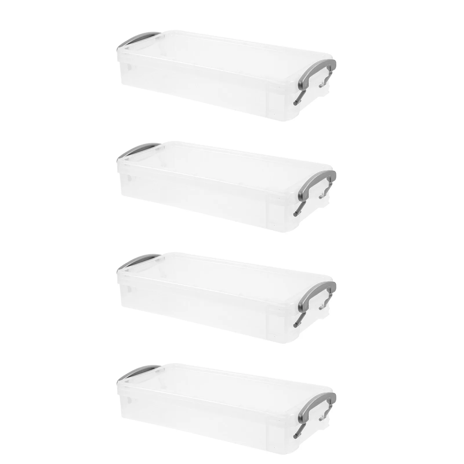 4Pcs Multi Function Pencil Cases High Density Plastic Large Capacity Pen Organizer Lid for School Art Studio Drawing