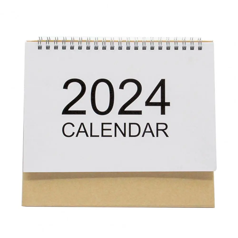 Flip-top Desk Calendar 2024 Mini Desk Calendar Stand-up Flip-top Design Event Marking Office Decor Small Space Desk Calendar