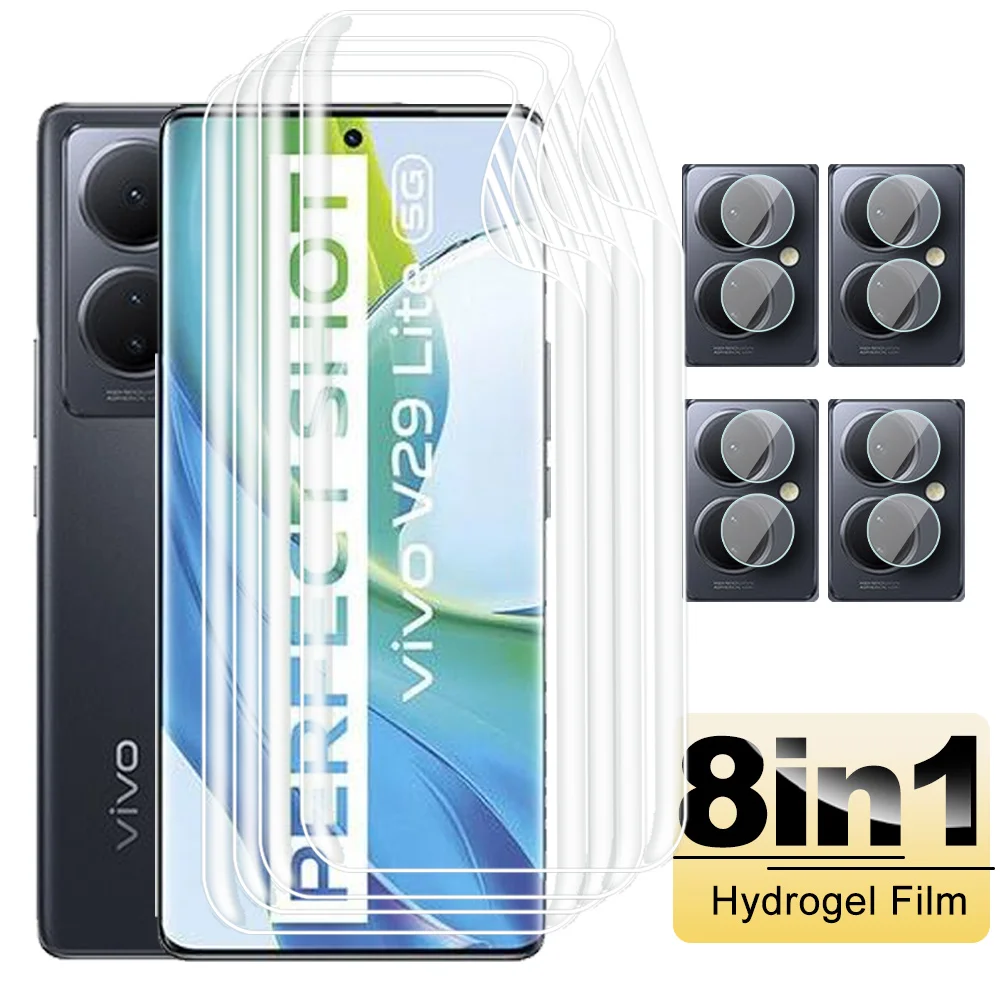 8-in-1 Hydrogel Film Camera Glass For Vivo V29 Lite 5G Screen Protector VivoV29 Light Vavo V29Lite Vovi V 29 29V 2023 6.78inch