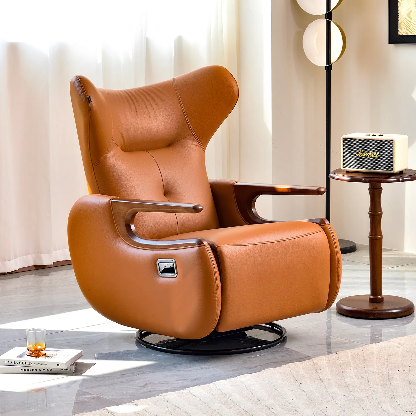 First Class Space Cabin Single Sofa Balcony Multifunctional Electric Italian Light Luxury Swing Revolving