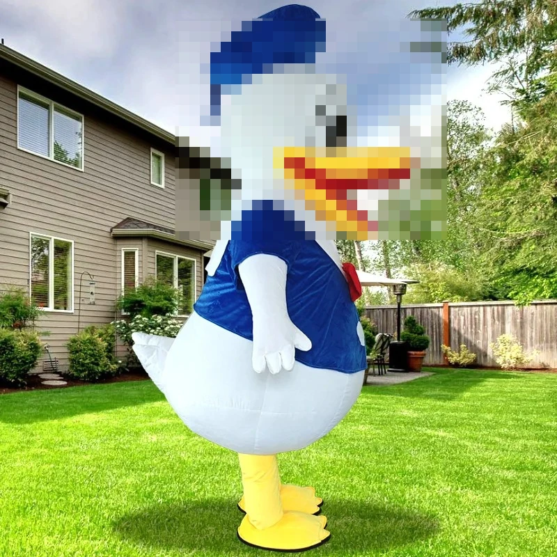 

Inflatable Duck Mascot Costume Cartoon Character Blow Up Walking Doll Clothes Halloween Christmas Fancy Party Suits