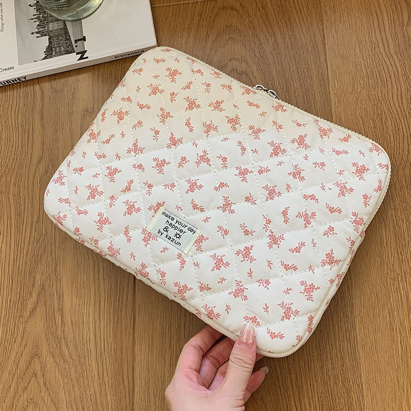 مابل ليف وسادة ناعمة حقيبة كمبيوتر لوحي التطريز منتفخ حالة وقائية للصدمات لطيف مبطن كمبيوتر محمول تخفيف العمل حقيبة الدراسة #3