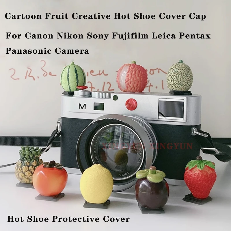 

Cartoon Fruit Creative Hot Shoe Cover Cap Dustproof Cold Shoe Cover For Canon Nikon Sony Fujifilm Leica Pentax Panasonic Camera