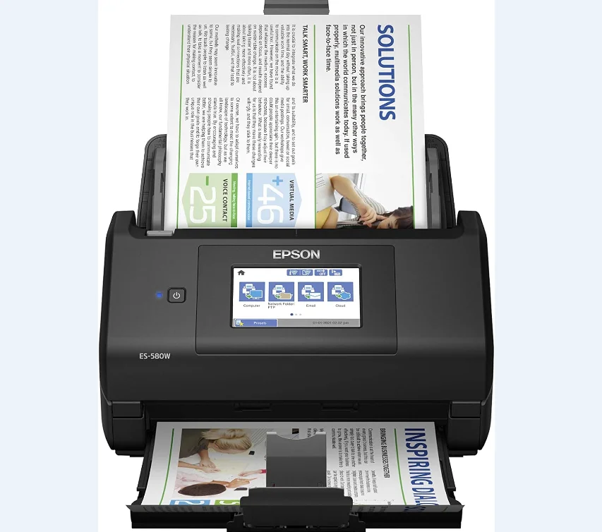 Ep son Workforce ES-580W Wireless color two-sided desktop document scanner for PC and Mac