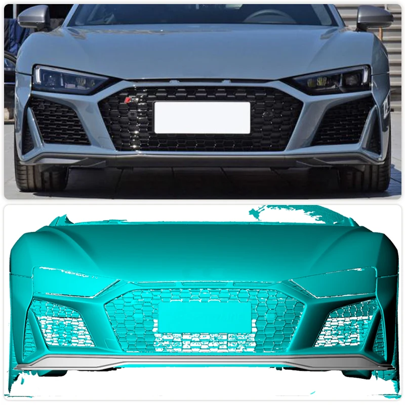 Car Front Bumper Lip Spoiler Prepreg Dry Carbon for Audi R8 V10 Coupe Spyder 2022-2024 Front Lip Chin Apron Guard Body Kit