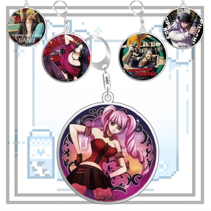 Keychain for One Piece Brook Nico Robin Franky Boa Hancock Acrylic Backpack Pendant Decoration Collection Fans Gift 5cm