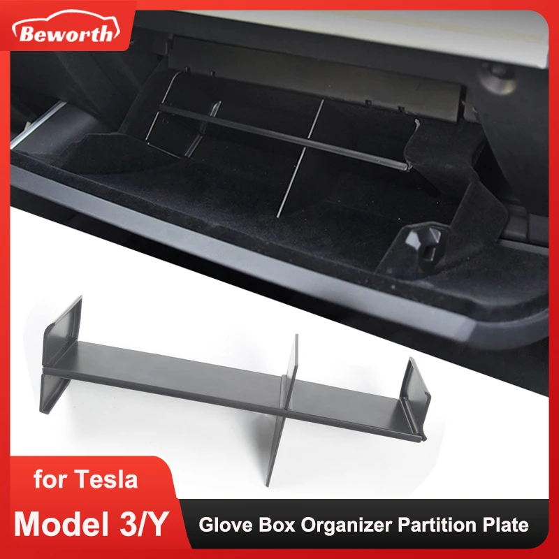 

Glove Box Organizer Partition Plate for Tesla Model 3 Y Center Console Storage Glovebox Layered Stowing Tidying Container Shelf