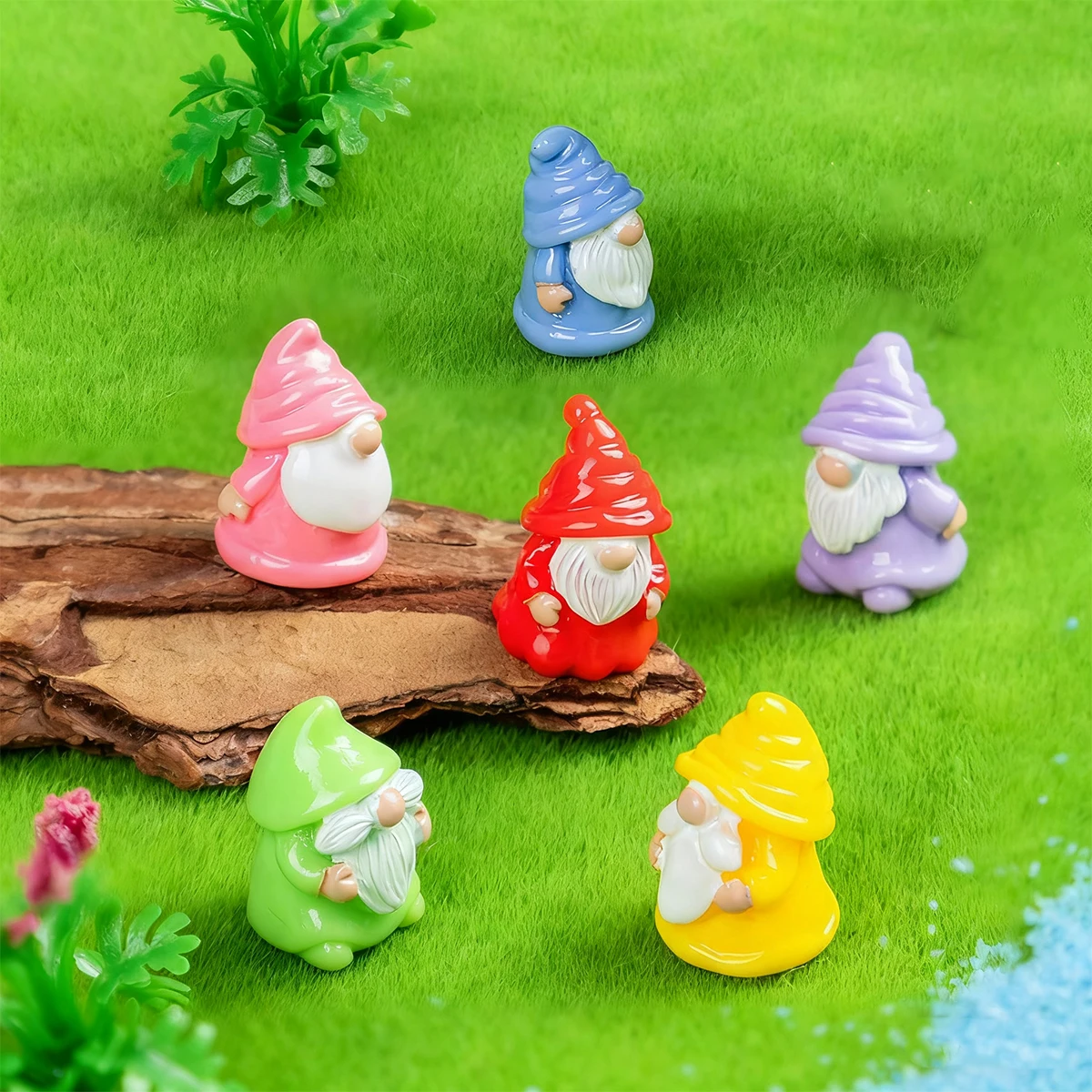 10/20 قطعة تماثيل جنوم لطيفة تماثيل راتينج صغيرة DIY بها بنفسك حديقة الجنية المشهد الصغير ديكور حفلات عيد الميلاد