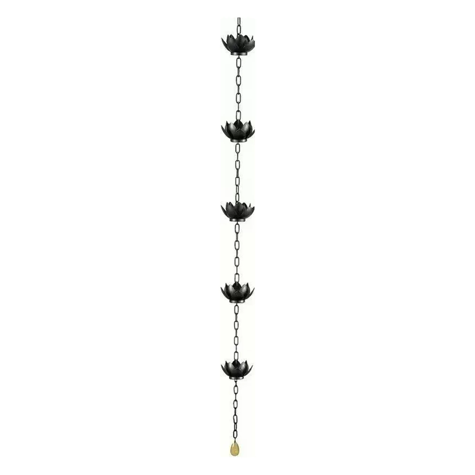 Metal Retro Lotus Rain Chain for Yard Drainage Decoration Waterproof and Rust-proof Outdoor Use