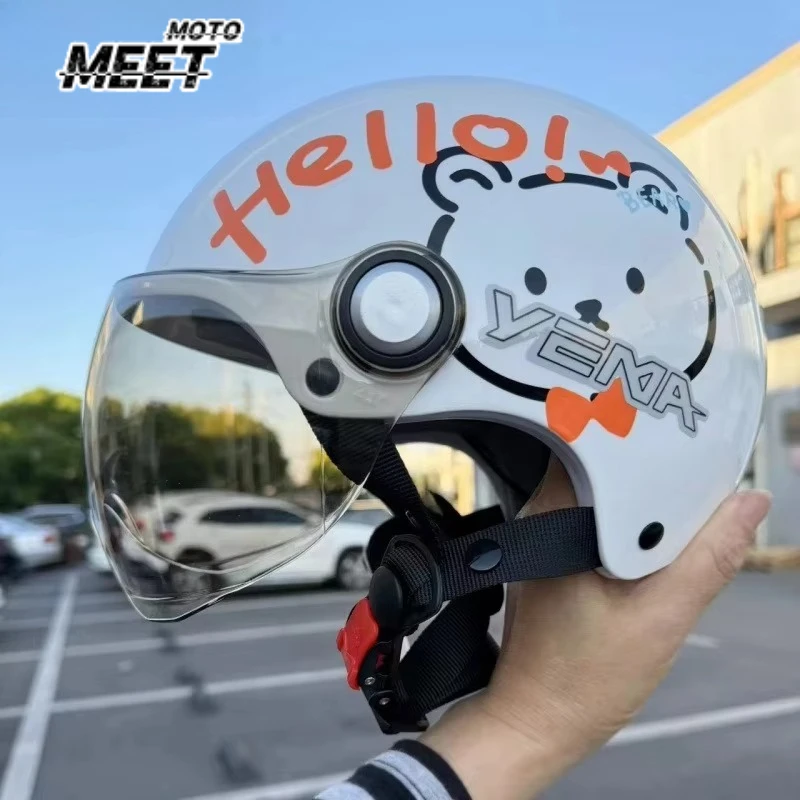 Kids Safety Helmet 3C Certified Pony New National Standard Electric Bicycle Half Shell Cartoon Cascocascospara Moto