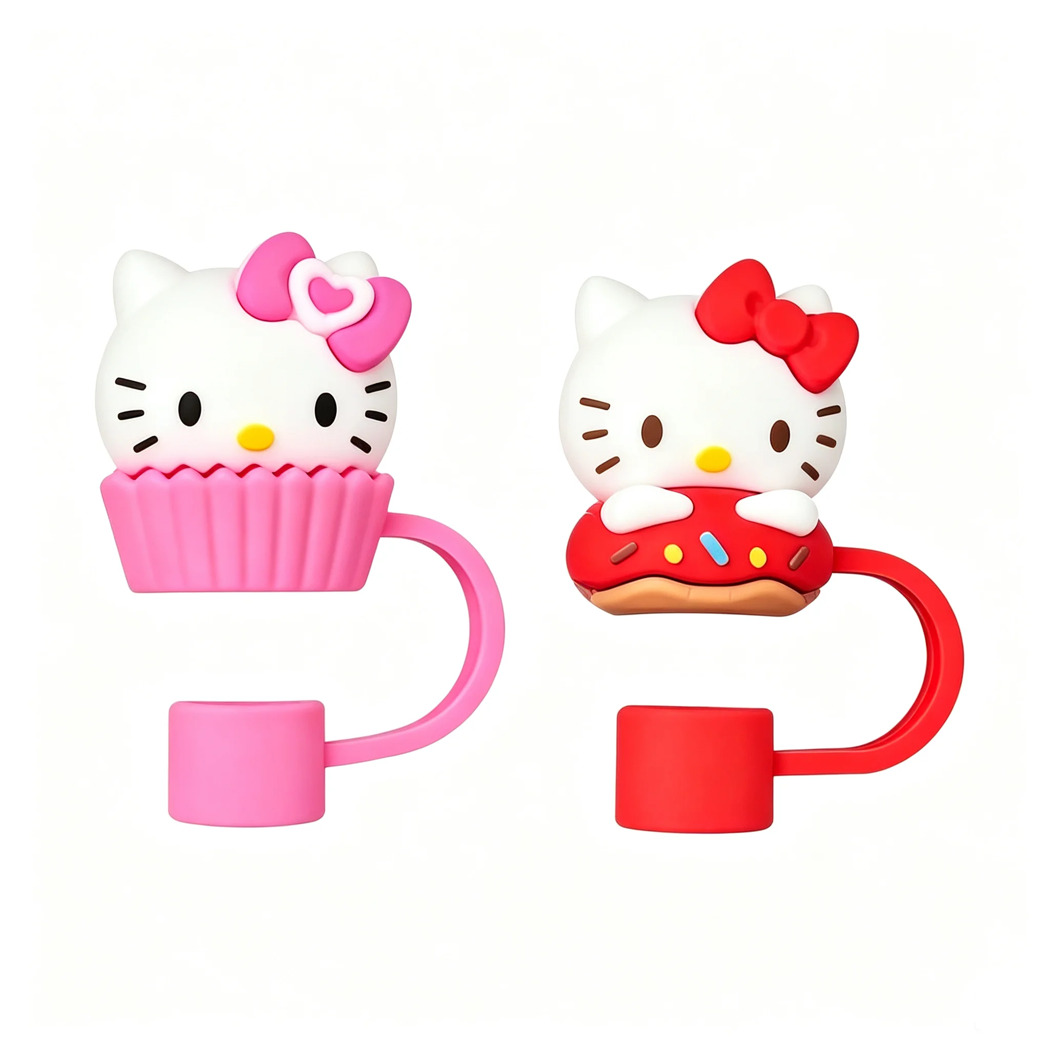 2Pcs Mesuca Cute Cartoon Straw Topper Cap Christmas Character Silicone Straw Cover 10mm Reusable Dust Proof Straw Plug Accessories For Stanley Tumbler Cup222