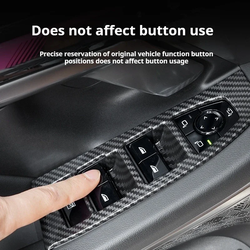 LHD Carbon Faser material Für BMW 5er i5 G60 2024 Fenster Glas Hebe Tasten Rahmen Dekoration Abdeckung Trim Auto zubehör