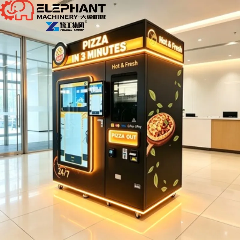 Built-in Oven Commercial Smart Pizza Vending Machine, Frozen Pizza Heating Equipment With Remote Background Management Function