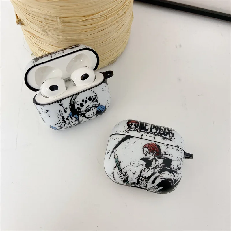 One Piece Earphone Case Airpods 3 1 Pro 2 Anime Figures Protective Shell Wireless Bluetooth Earphones Cover Toys Birthday Gifts