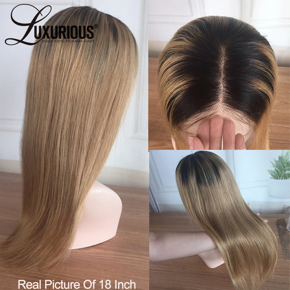 13X6 Wig Renda Depan Pirang Madu untuk Wanita Rambut Manusia 13X4 Wig Coklat Ombre Lurus Coklat Rambut Remy Brasil Berwarna Tanpa Lem