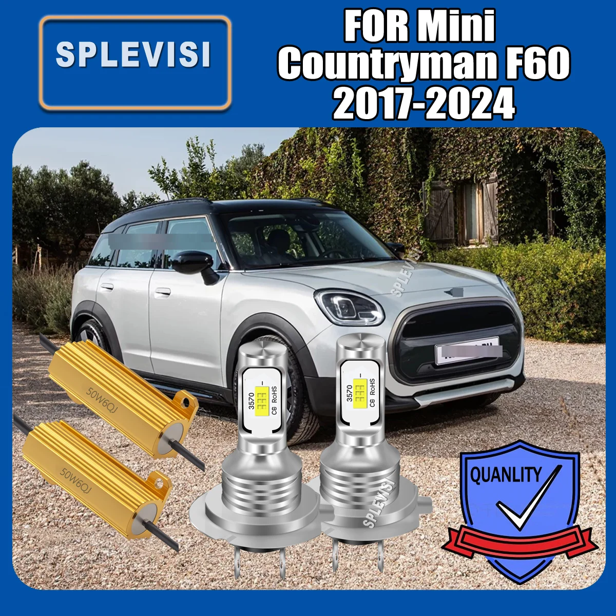LED Headlight Hi/Low Lamp to eliminate hyper-flashing flicker For Mini Countryman F60 2017 2018 2019 2020 2021 2022 2023 2024