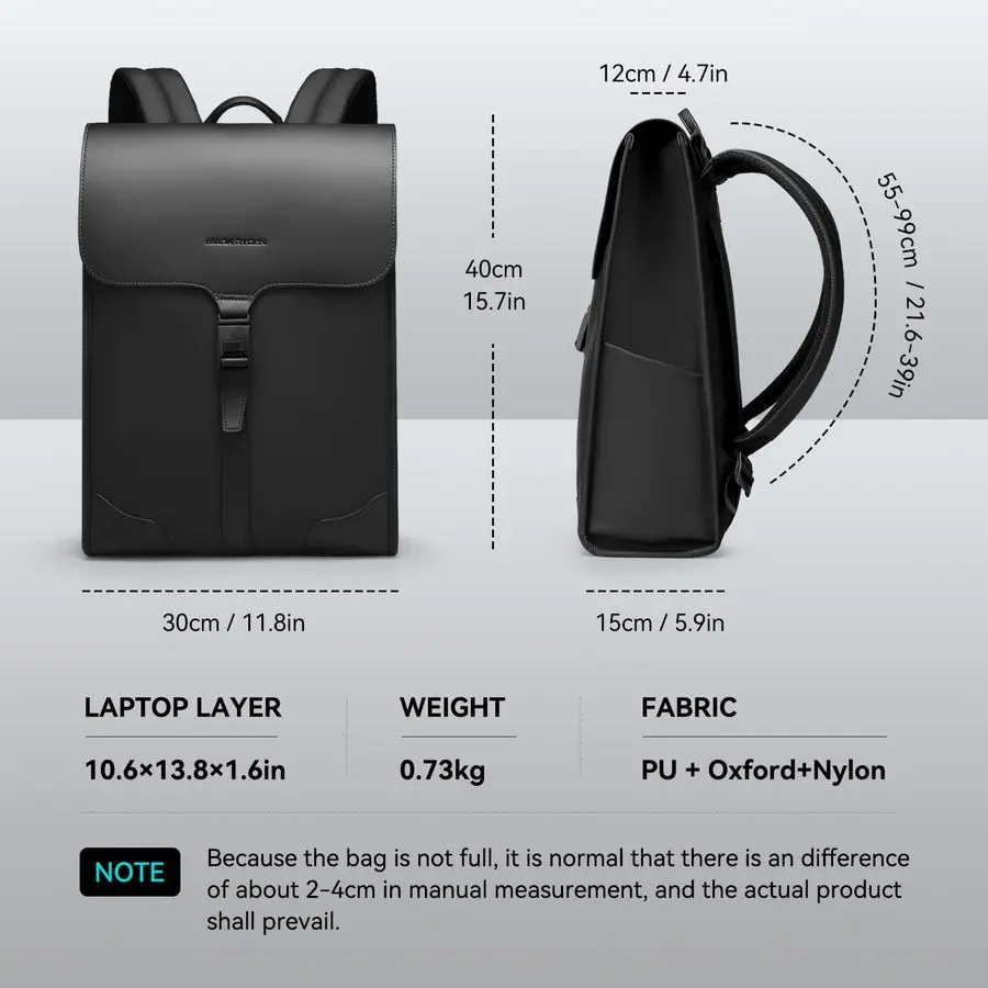 Laptop-Rucksack für Herren, 15,6-Zoll-Business-Rucksack mit High-Tech-Magnetverschluss, wasserdichter, modischer Freizeitrucksack, ideal für