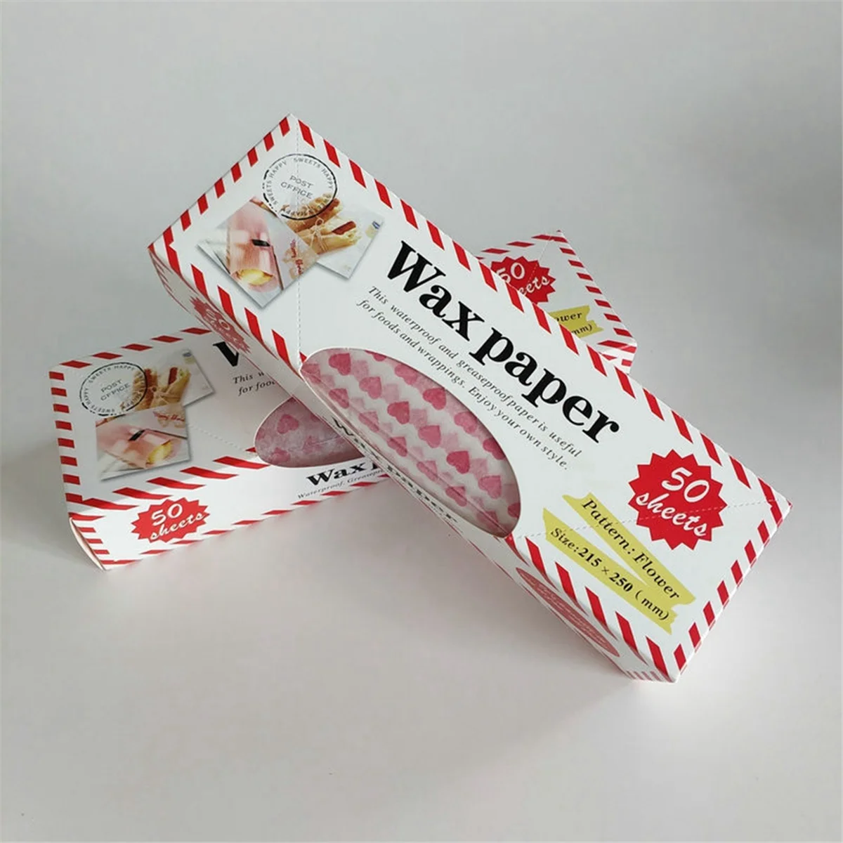 50Pcs Disposable Oilproof Wax Paper for Bread Food Packaging Wrappers Burger Baking Wax Pad Paper,E