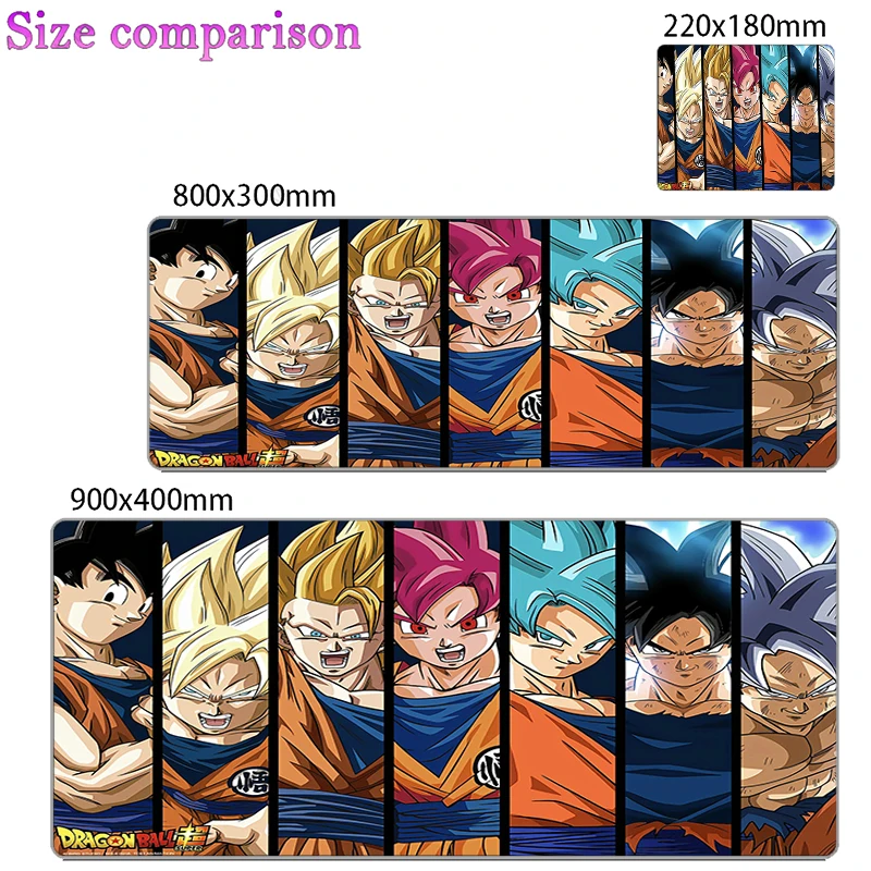 Kawaii dbz mouse pad dragon balll z anime bonito 90x40 gabinete gamer computador tapete de mesa teclado acessórios de jogos mousepad