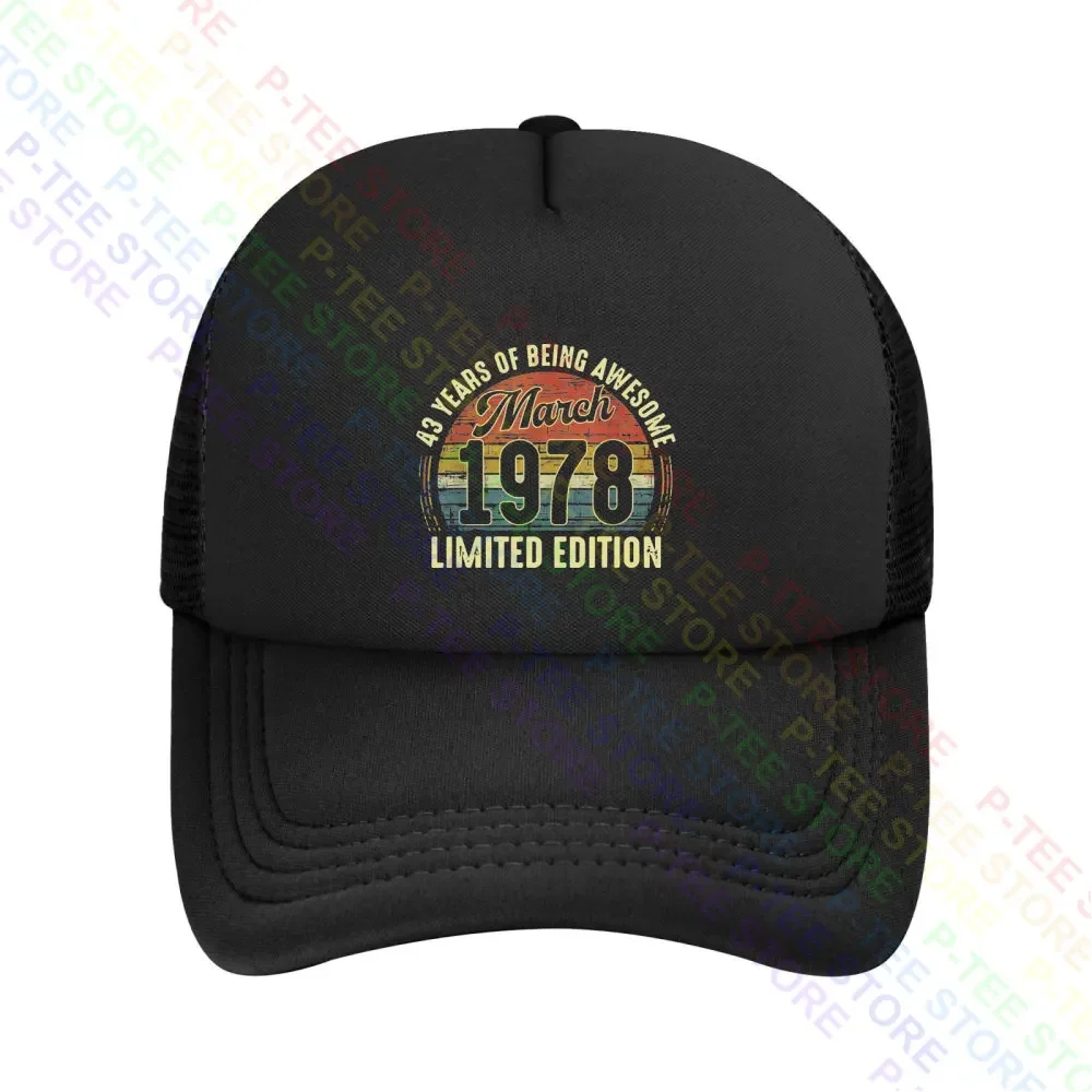 

March 1978 Distressed 43 Year Old 43Rd Bday Gift Baseball Cap Snapback Caps Knitted Bucket Hat