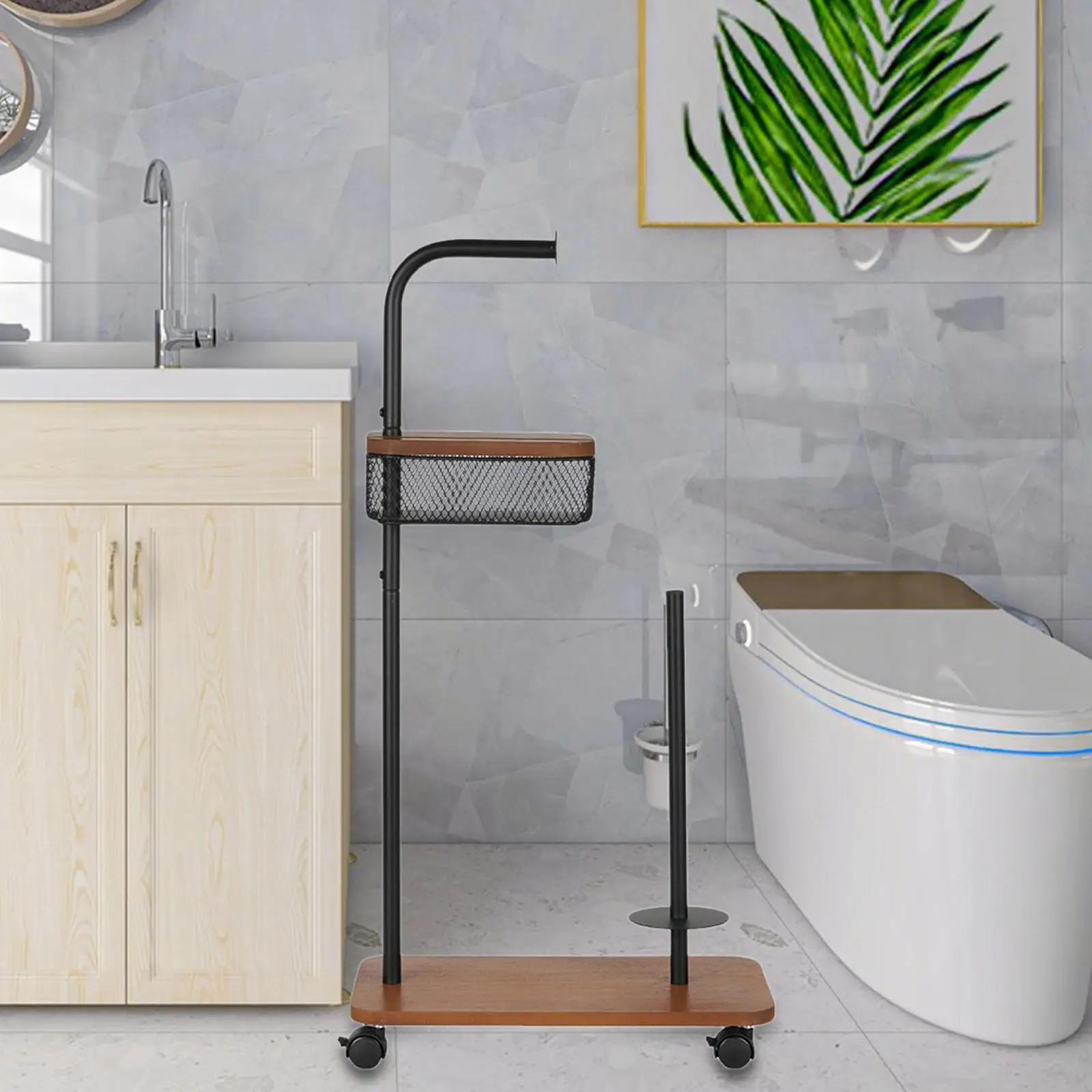 

Подставка для туалетной бумаги Органайзер для ванной комнаты, универсальный, гибкий, с корзиной для хранения, диспенсер для рулонов салфеток