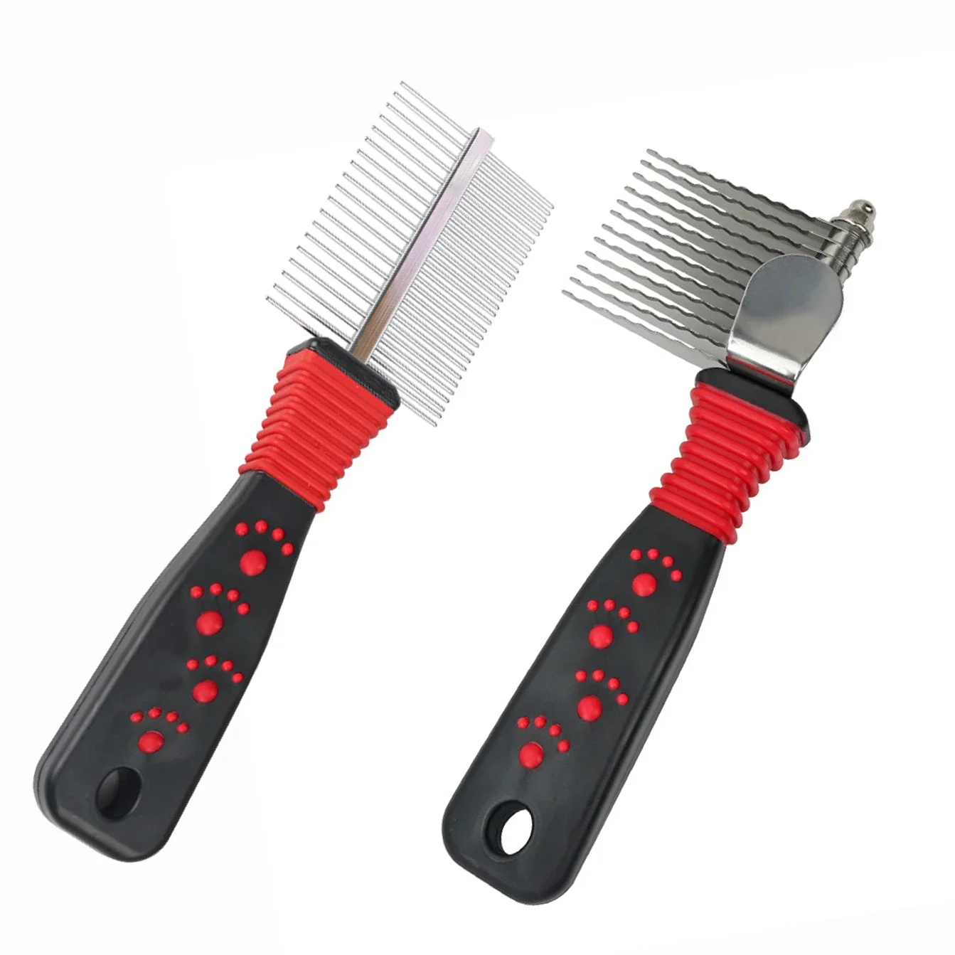 Dematting Comb Kit for Dogs & Cats, Dematting Rake & Detangling Comb Set,Grooming Dog Brush for Poodle Doodle Long Haired Pets