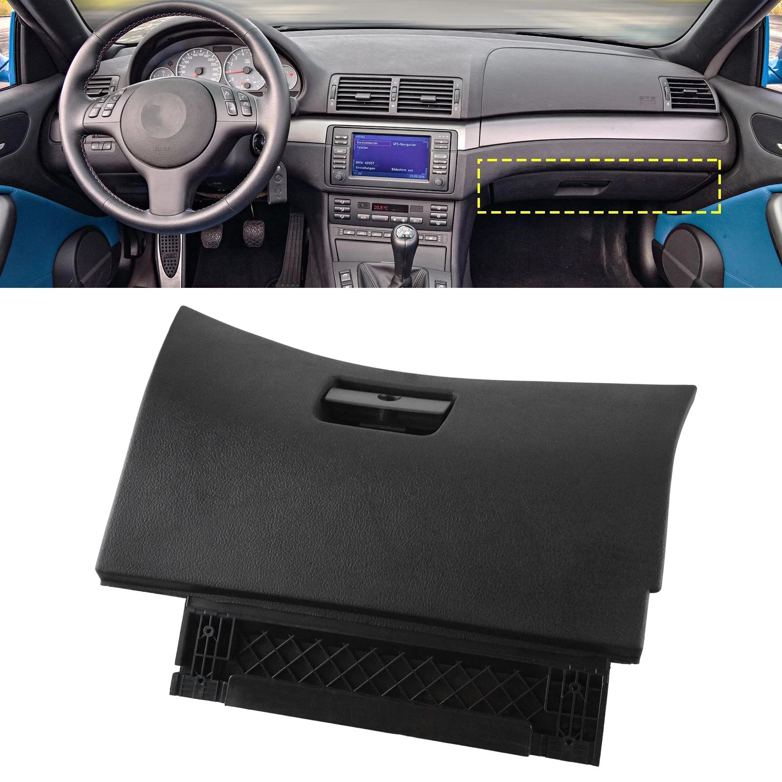 

Ящик для хранения с левым рулем, дверная крышка, черная крышка перчаточного ящика для BMW 3 серии E46 4-дверный 1998-2005, автозапчасти, аксессуары, пластик