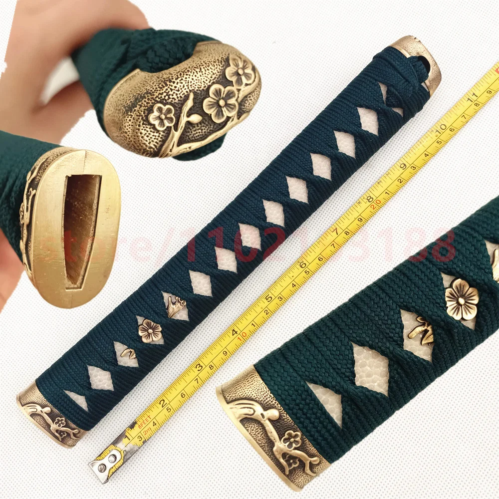 26cm Tsuka Handle Hilt Brass Copper Fuchi Kashira Menuki Real Rayskin For Japanese Real Japan Samurai Katana Sword Fittings Nice