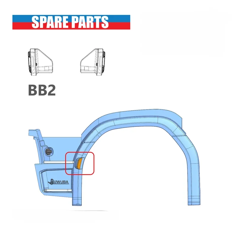 2 Pcs ABS Front Eyebrow Light for 1/14 Tamiya RC Truck Tipper Scania 770s 6×4 56368 Diy Spare Parts for Trucks