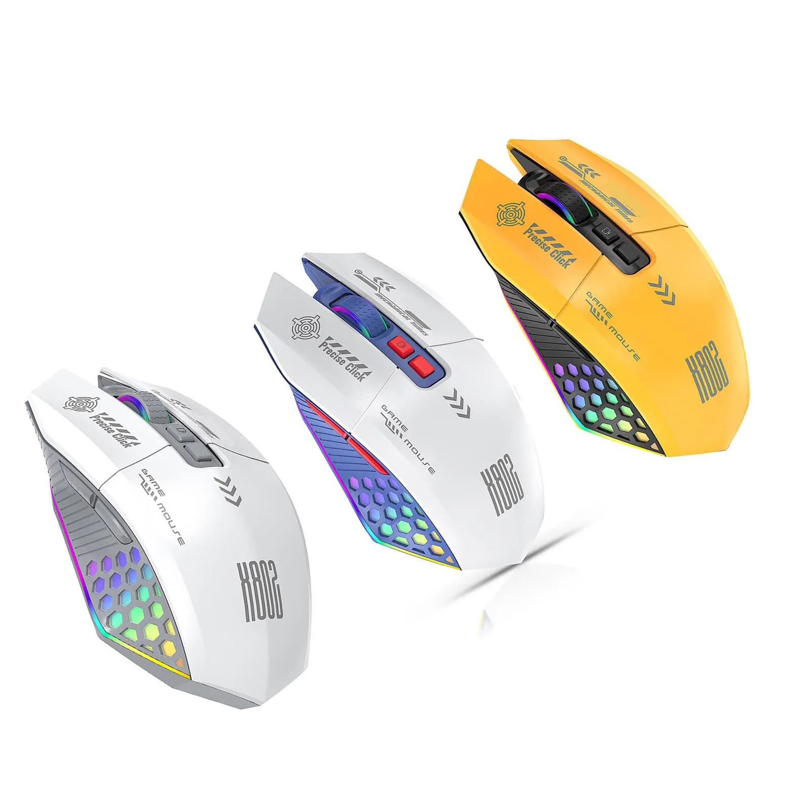 

RGB Wireless Mouse Gaming Mouse Wired/BT/2.4G 3 Modes Connectivity with Ergonomic Design for Computer
