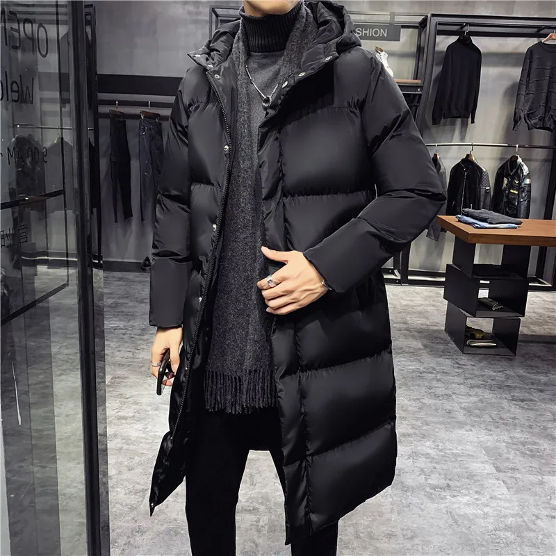 Herren-Winterjacke, groß, 5XL, mittellang, Daunen-Baumwollmantel, 2024, modische Markenkleidung, mit Kapuze, hochwertiger, winddichter, lässiger Parka
