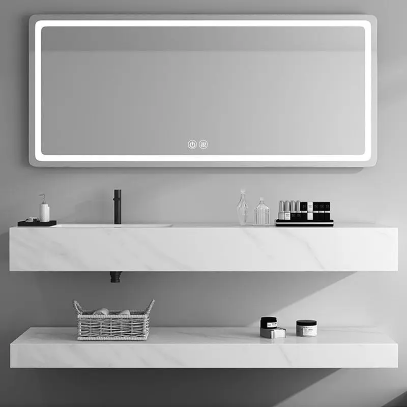 Slate integrated basin bathroom cabinet combination simple modern  intelligent light luxury