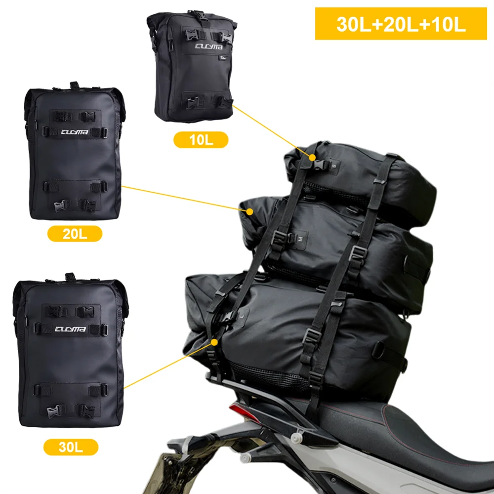 

Motorcycle Back Seat Bag 10/20/30L Waterproof Multifunctional Saddle Side Luggage Bag cycling backpack Universal