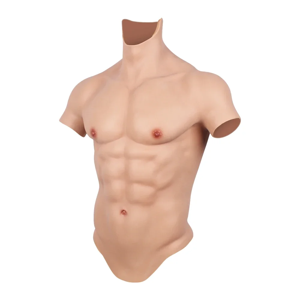 KOOMIHO Macho Cosplay Male Suit Fake Belly Muscle Men\'s Chest Crossdresser Realistic Silicone No-oil Simulation Muscle 6G