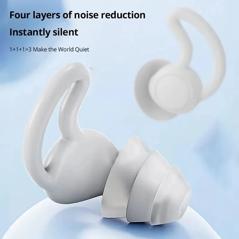 Soundproof Earplugs Three Layer Silicone Earplugs Waterproof Swimming Ear Plugs Sleep Noise Reduction Comfortable