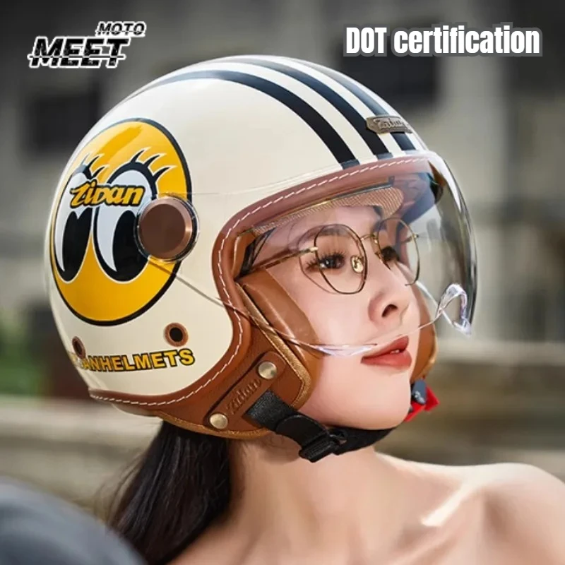 

Motorcycle Helmet Biker 3/4 Open Face Helmet Retro Electric Bike Scooter ABS Shell Retro Moto Casque Casco Capacete