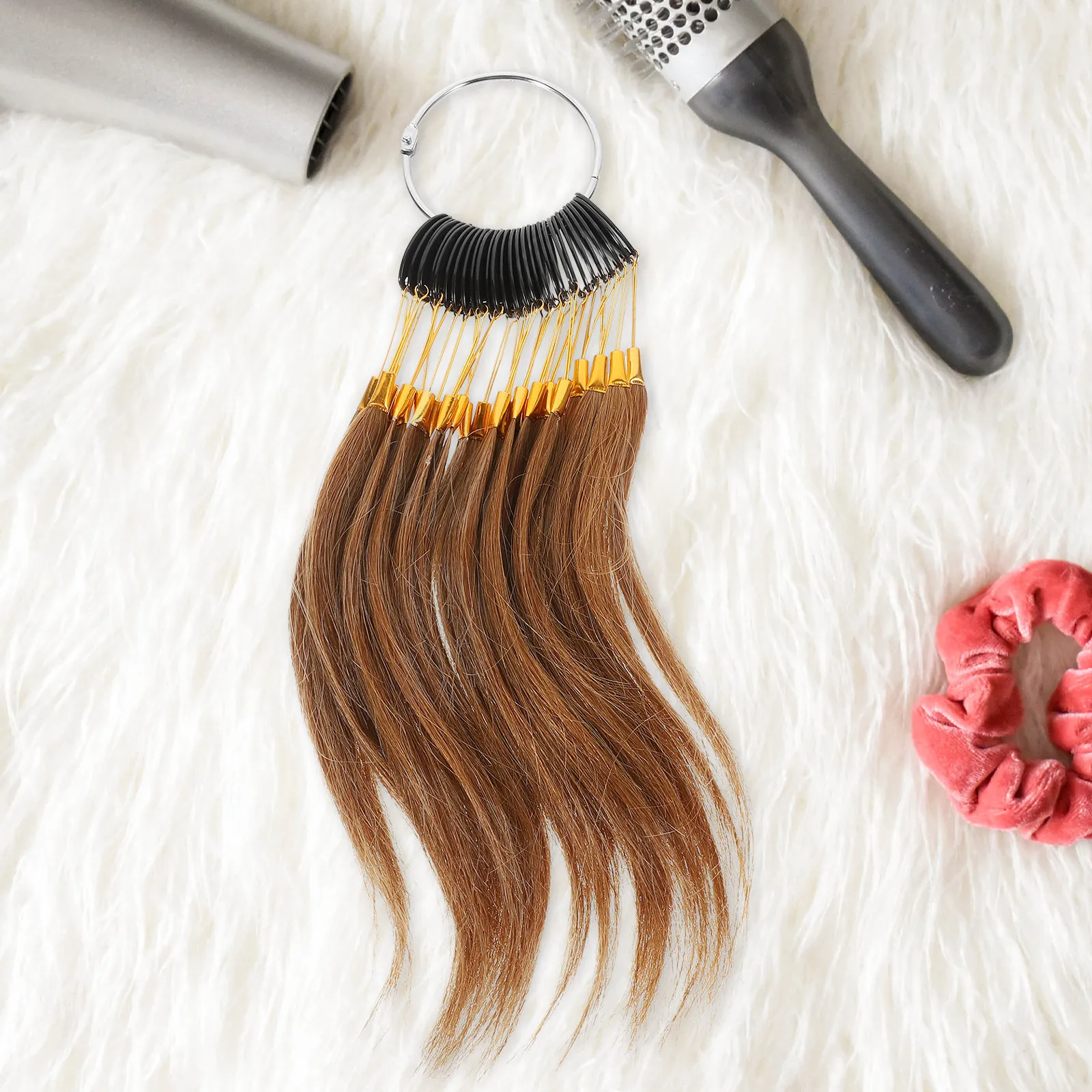 30Pcs Human Hair Color Samples Hair Test Strands Lightweight Easy Carry Professional Color Trainer Hairdressing
