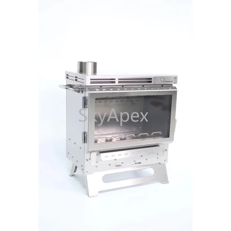 Durable  Stainless Steel  Outdoor Wood Burning Stove - Portable Camping Barbecue Cookware with Tent Heating & Cooking Capability