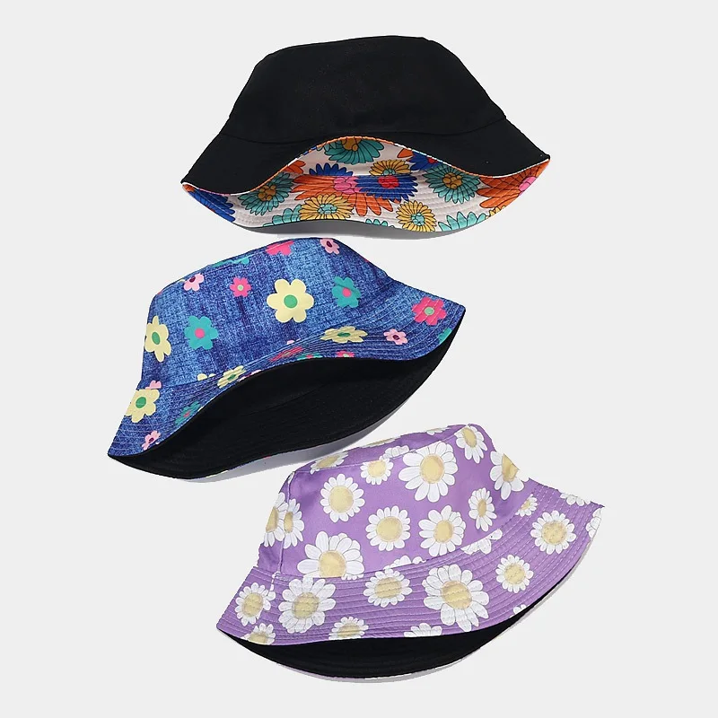 2023 10 Styles Cotton Flower Print Bucket Hat Fisherman Hat Outdoor Travel Sun Cap For Men And Women 86