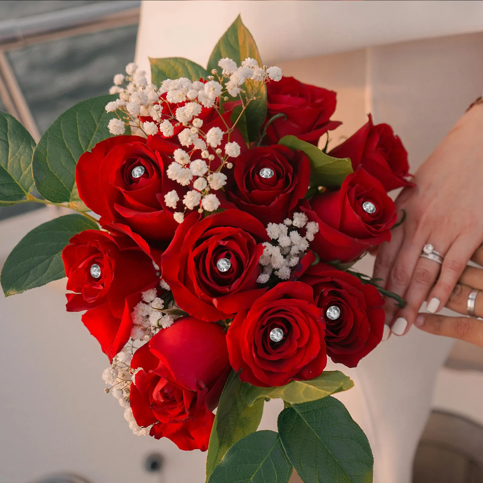 

300 шт. цветочных булавок для букетов с акриловыми головками и стразами, для свадеб, выпускных, домашнего декора, флористики