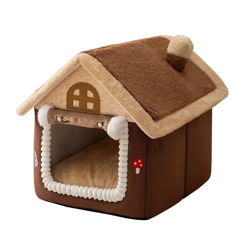 

Foldable Pet Bed House Modern Fashion Foam Cave for Small Dogs Medium Cats Removable Washable Cat House Puppy