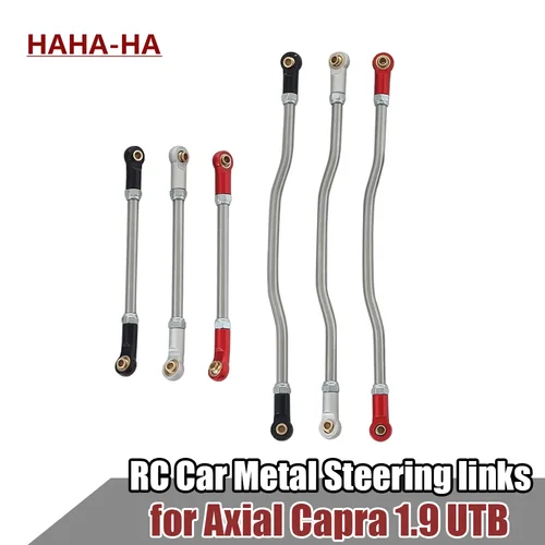 2Pcs 조정 가능한 스티어링 링크 1/10 RC 크롤러 용 금속로드 엔드 Axial Capra 1.9 무제한 트레일 버기 RTR 및 키트 업그레이드 