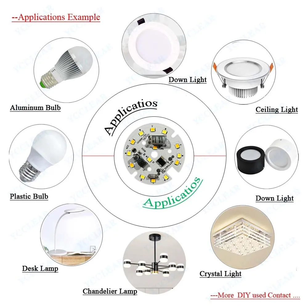 LED DOB Light Board 6W 10W 15W White Warm AC 220V Smart IC Driver-Free PCB Plate SMD 2835 Chips For DIY Downlight Spotlight