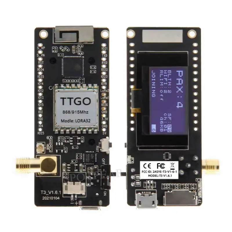 

TTGO LoRa32 V2.1_1.6 ESP32 LoRa OLED 0.96 inch Paxcounter/Disaster-Radio CH9102 SX1276/SX1278 433/868/915/923Mhz For LILYGO