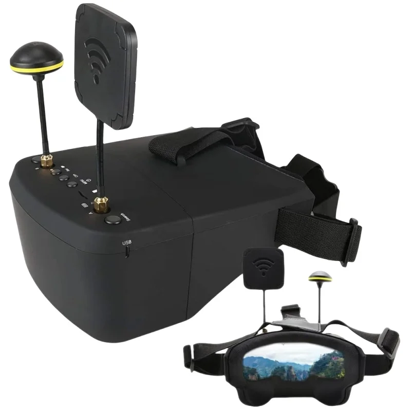

EV800D 5,8G 40CH 5-дюймовая видеогарнитура 800*480 HD DVR Различные очки FPV с аккумулятором для модели RC RC FPV Drone