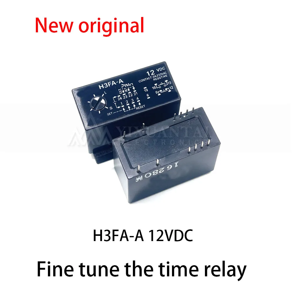 1Pcs New H3FA-A 12VDC Fine tuning time relay 12 pins